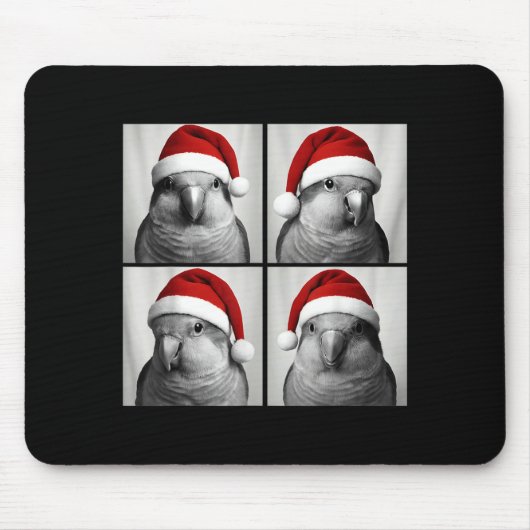 Funny Christmas Quaker Parrot Santa Photo Booth  Muismat (Voorkant)