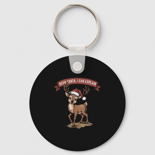 Funny Christmas Quote - Dear Santa I Can Explain Sleutelhanger (Voorkant)