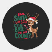 Funny Christmas Quote  Ronde Sticker (Voorkant)