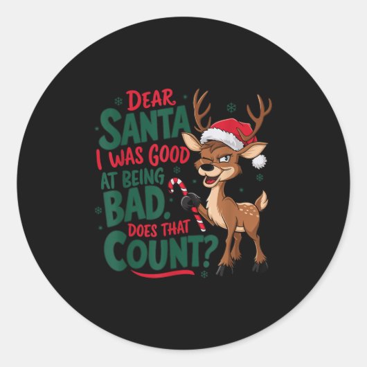 Funny Christmas Quote  Ronde Sticker (Voorkant)