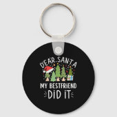 Funny Christmas Quote Saying Dear Santa My Friend  Sleutelhanger (Voorkant)