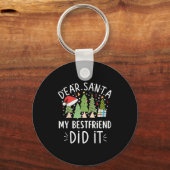 Funny Christmas Quote Saying Dear Santa My Friend  Sleutelhanger (Voorkant)