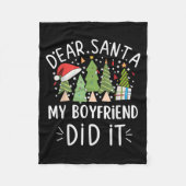 Funny Christmas Quote Sayings Dear Santa My Boyfri Fleece Deken (Voorkant)