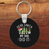Funny Christmas Quote Sayings Dear Santa My Dad Di Sleutelhanger (Voorkant)