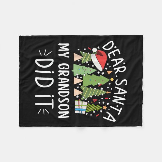 Funny Christmas Quote Sayings Dear Santa My Grands Fleece Deken (Voorkant (Horizontaal))