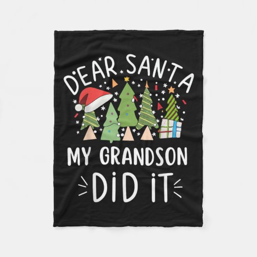 Funny Christmas Quote Sayings Dear Santa My Grands Fleece Deken (Voorkant)