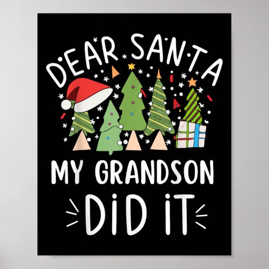 Funny Christmas Quote Sayings Dear Santa My Grands Poster (Voorkant)