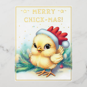 Funny Christmas Quote Schattige Fun Chicken Drawin Folie Feestdagen Briefkaart