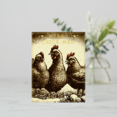 Funny Christmas Quote Schattige Fun  Chickens Folie Feestdagen Briefkaart (Staand Voorkant)