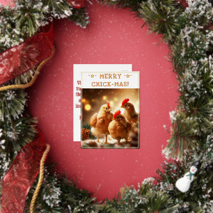 Funny Christmas Quote Schattige Fun Chicks Fotogra Folie Feestdagen Briefkaart