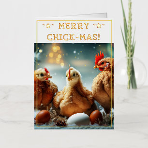 Funny Christmas Quote Schattige Fun Chicks Fotogra Folie Wenskaart