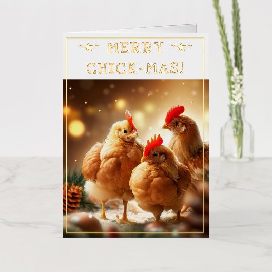 Funny Christmas Quote Schattige Fun Chicks Fotogra Folie Wenskaart (Bloemen)