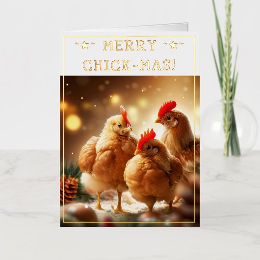 Funny Christmas Quote Schattige Fun Chicks Fotogra Folie Wenskaart (Voorkant)
