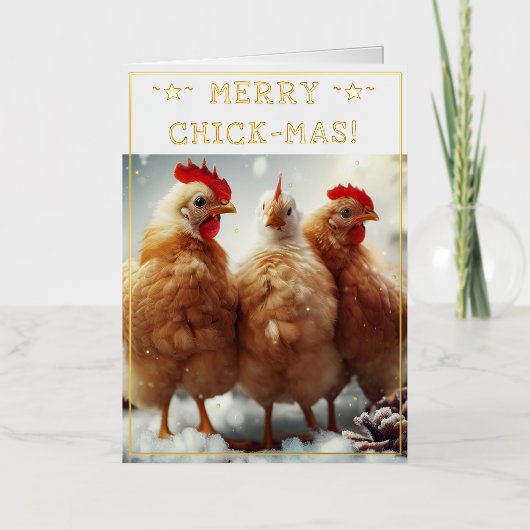 Funny Christmas Quote Schattige Fun Chicks Fotogra Folie Wenskaart (Voorkant)