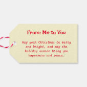 Funny Christmas Quote Schattigee grillige kerstkat Cadeaulabel (Achterkant Horizontaal)