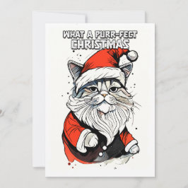Funny Christmas Quote Schattigee grillige kerstkat Feestdagenkaart