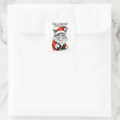 Funny Christmas Quote Schattigee grillige kerstkat Vierkante Sticker (Tas)