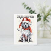 Funny Christmas Quote Schattigee Whimsical Santa D Briefkaart (Staand voorkant)