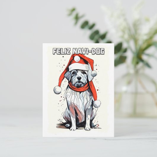 Funny Christmas Quote Schattigee Whimsical Santa D Briefkaart (Staand voorkant)