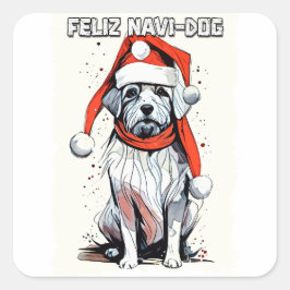 Funny Christmas Quote Schattigee Whimsical Santa D Vierkante Sticker