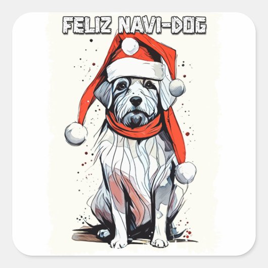 Funny Christmas Quote Schattigee Whimsical Santa D Vierkante Sticker (Voorkant)