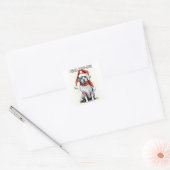 Funny Christmas Quote Schattigee Whimsical Santa D Vierkante Sticker (Envelop)