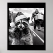 Funny Christmas Raccoon Shirt Raccoon Selfie With  Poster (Voorkant)