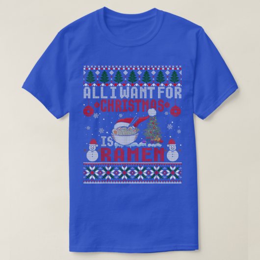 Funny Christmas Ramen Ugly Xmas Sweater T-shirt (Design voorkant)