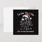 Funny Christmas Raven I’m Fine Burnout Sarcastic Feestdagenkaart (Voorkant / Achterkant)