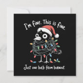 Funny Christmas Raven I’m Fine Burnout Sarcastic Feestdagenkaart (Voorkant)
