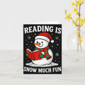Funny Christmas Reading Is Snow Much Snowman Book Kaart (Gele Bloem)