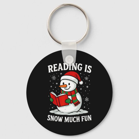 Funny Christmas Reading Is Snow Much Snowman Book  Sleutelhanger (Voorkant)