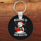 Funny Christmas Reading Is Snow Much Snowman Book  Sleutelhanger (Voorkant)