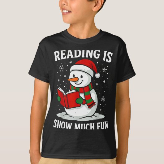 Funny Christmas Reading Is Snow Much Snowman Book  T-shirt (Voorkant)