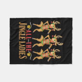 Funny Christmas Reindeer All The Jingle Ladies  Fleece Deken (Voorkant (Horizontaal))