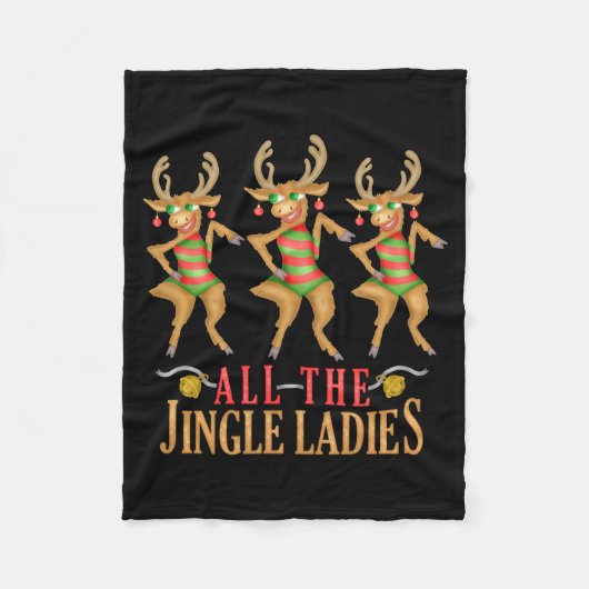 Funny Christmas Reindeer All The Jingle Ladies  Fleece Deken (Voorkant)