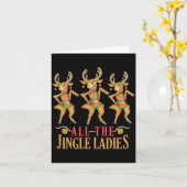 Funny Christmas Reindeer All The Jingle Ladies  Kaart (Gele Bloem)