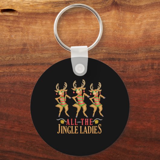Funny Christmas Reindeer All The Jingle Ladies  Sleutelhanger (Voorkant)