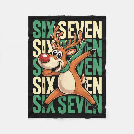 Funny Christmas Reindeer Dabbing Xmas Dab Six Seve Fleece Deken (Voorkant)