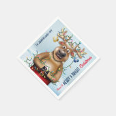 Funny Christmas Reindeer Holiday Cheer Servet (Hoek)