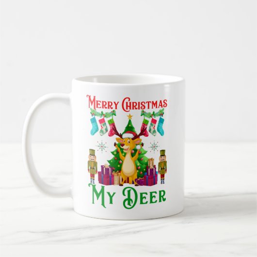 Funny Christmas Reindeer, Merry Christmas My Deer Koffiemok (Links)