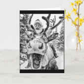 Funny Christmas Reindeer Selfie Santa Claus Xmas S Kaart (Gele Bloem)