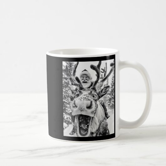 Funny Christmas Reindeer Selfie Santa Claus Xmas S Koffiemok (Rechts)