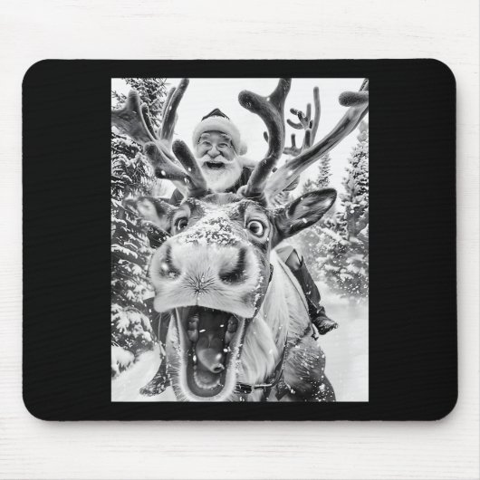 Funny Christmas Reindeer Selfie Santa Claus Xmas S Muismat (Voorkant)