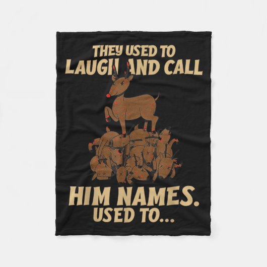 Funny Christmas Reindeer They Used To Laugh &amp;  Fleece Deken (Voorkant)