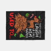 Funny Christmas Reindeer They Used To Laugh &amp;  Fleece Deken (Voorkant (Horizontaal))