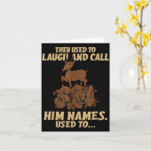 Funny Christmas Reindeer They Used To Laugh & Kaart (Gele Bloem)