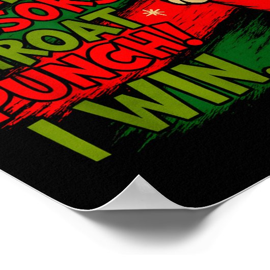 Funny Christmas Rock Paper Scissors Throat Punch  Poster (Hoek)