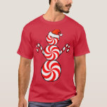 Funny Christmas s Peppermint Candy Snowman  T-shirt<br><div class="desc">Funny Christmas s Peppermint Candy Snowman  .</div>