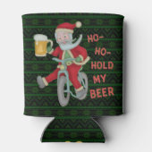 Funny Christmas Santa Claus Bier Humor Monogrammed Blikjeskoeler (Achterkant)